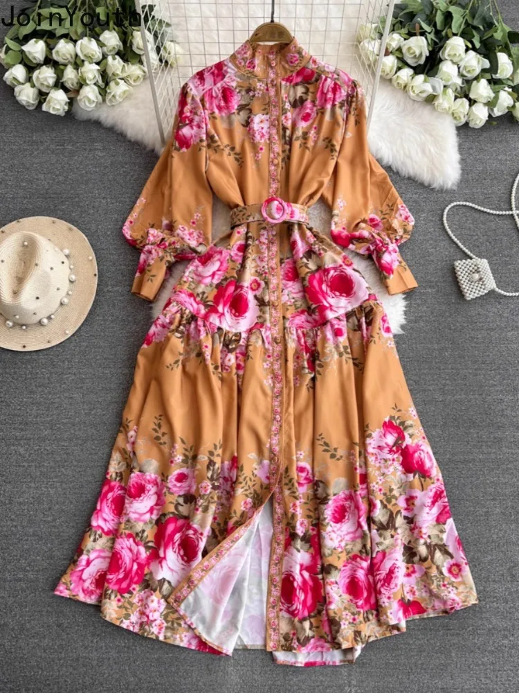 2025 Vestidos De Mujer Summer Dresses Women Print Floral Single