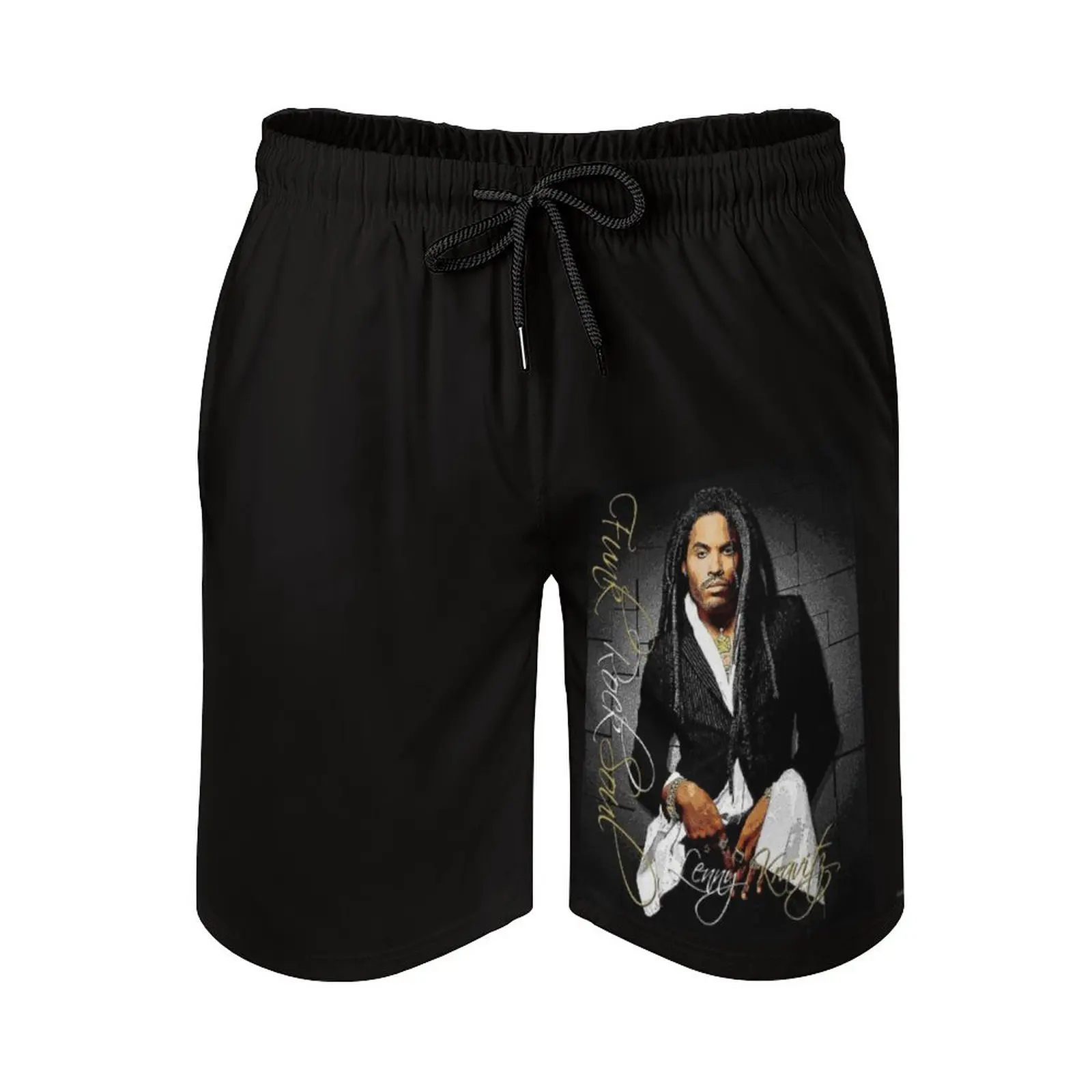 

Мужские пляжные шорты Lenny Kravitz «Funk Rock Soul», с сетчатой подкладкой, шорты для серфинга, плавки, поп-музыка, пляжные шорты
