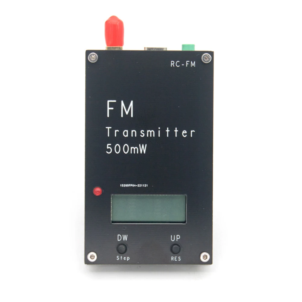 

RC FM FM Transmitter Aluminum Alloy Construction Clear LCD Display 5V Power Supply High Frequency Broadcasting