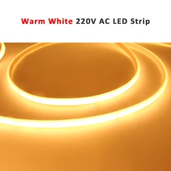 Waterproof Flexible LED Strip Light for Home Decor - COB Technology with Adjustable Color Temperatures (EU Plug)
