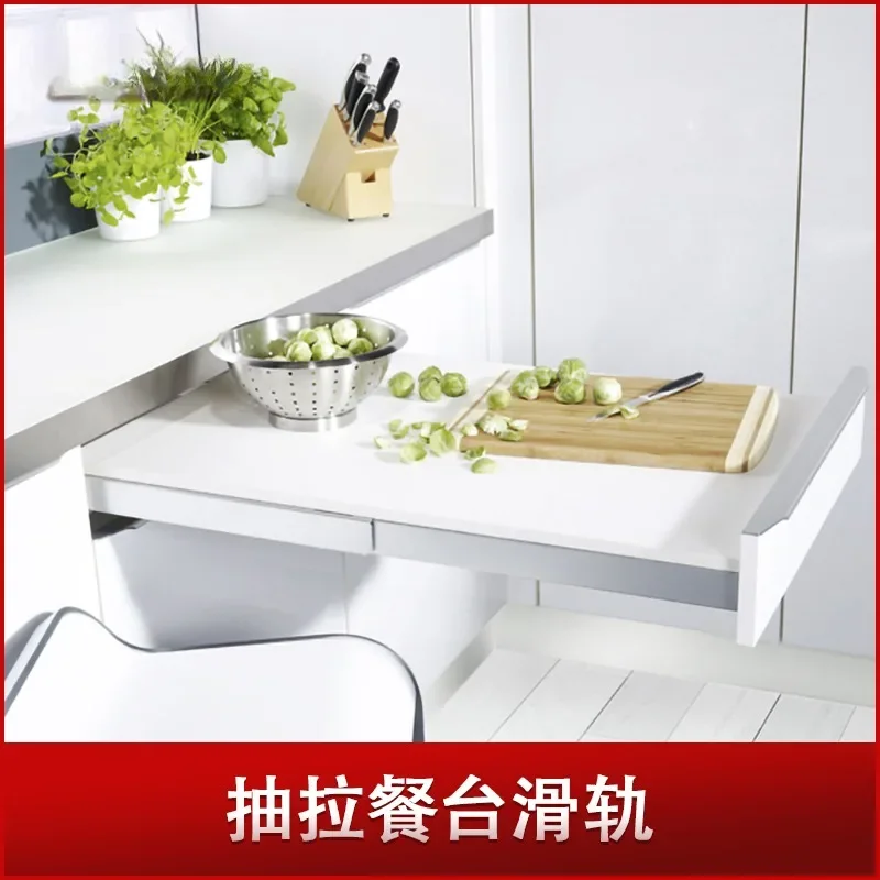 

Small Household Space Saving Automatic Folding Table Side Cabinet One Pull Telescopic Table Hardware