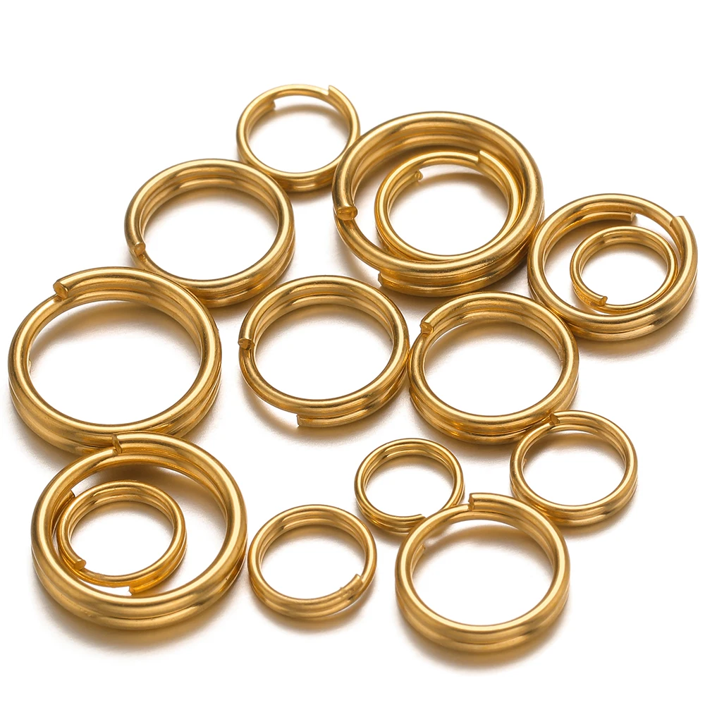 

50-200pcs Stainless Steel 5-10mm Open Jump Rings Double Loops Gold Color Split Rings Connectors DIY Jewelry Making Accessories