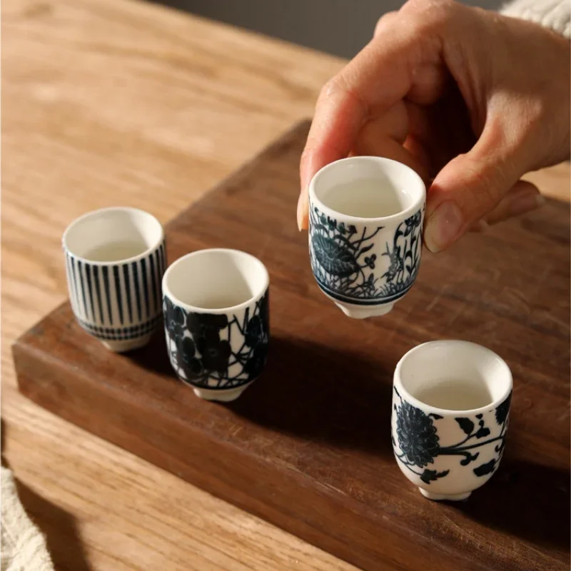 Creative Ceramic Sake Cup Set Sushi Restaurant Japanese Rice Wine Drinking Splitters Baijiu Tasting Cups Teacup Gift Friends