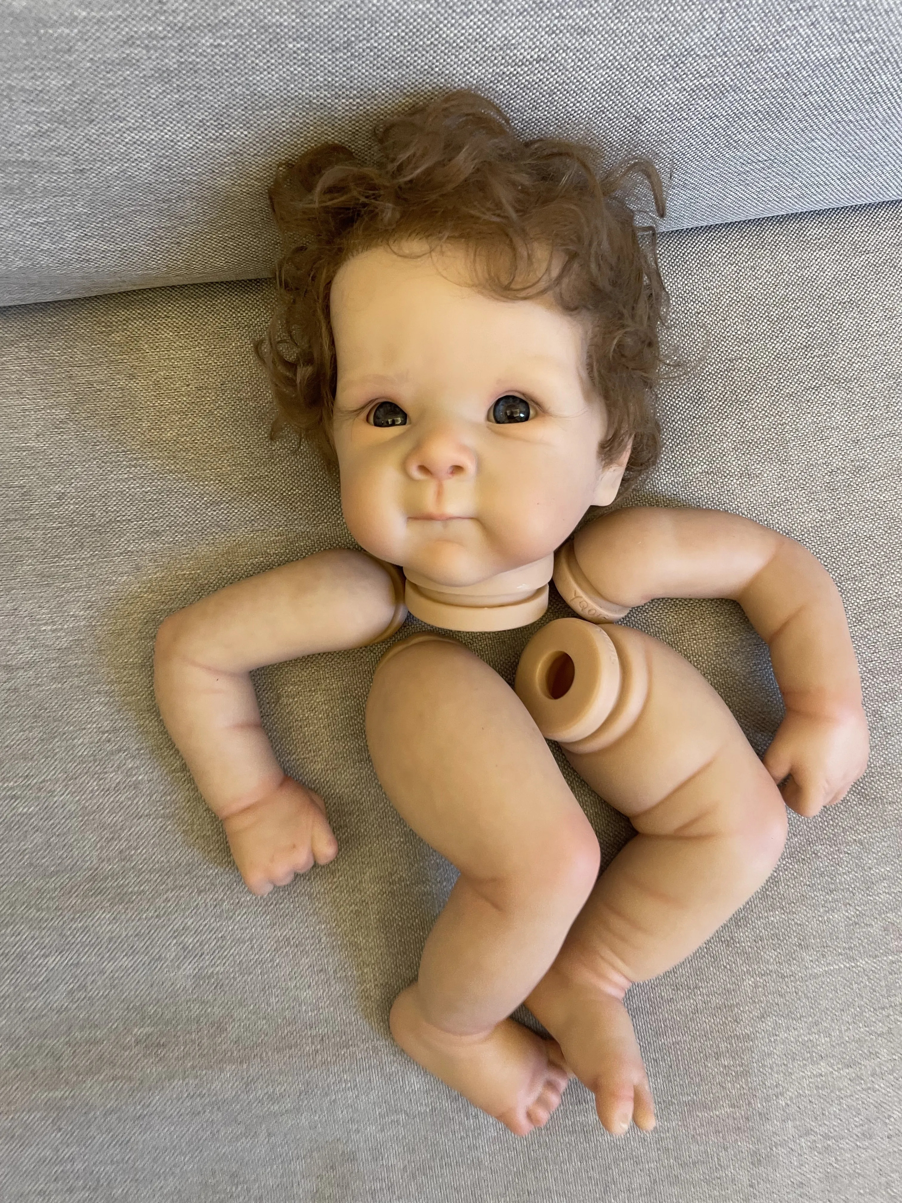 

FBBD 19Inch Artist Painted KIt Reborn Baby Bettie High Quality Painted With Hand-Rooted Hair Unassembled Kit Dolls For Girl