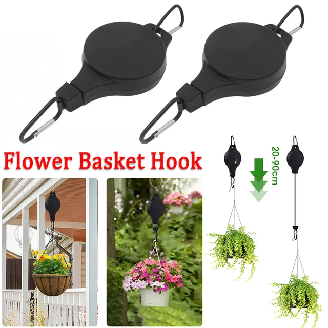 Behúzható Növényi Szíjtárcsa Állítható Függő Virágkosár Többcélú Virág Edény Horog Teleszkópos Emelőhorgok Kerti Szerszámokhoz
