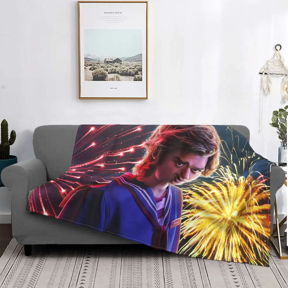 Steve Harrington Knitted Blankets Joe Keery Original actor Flannel