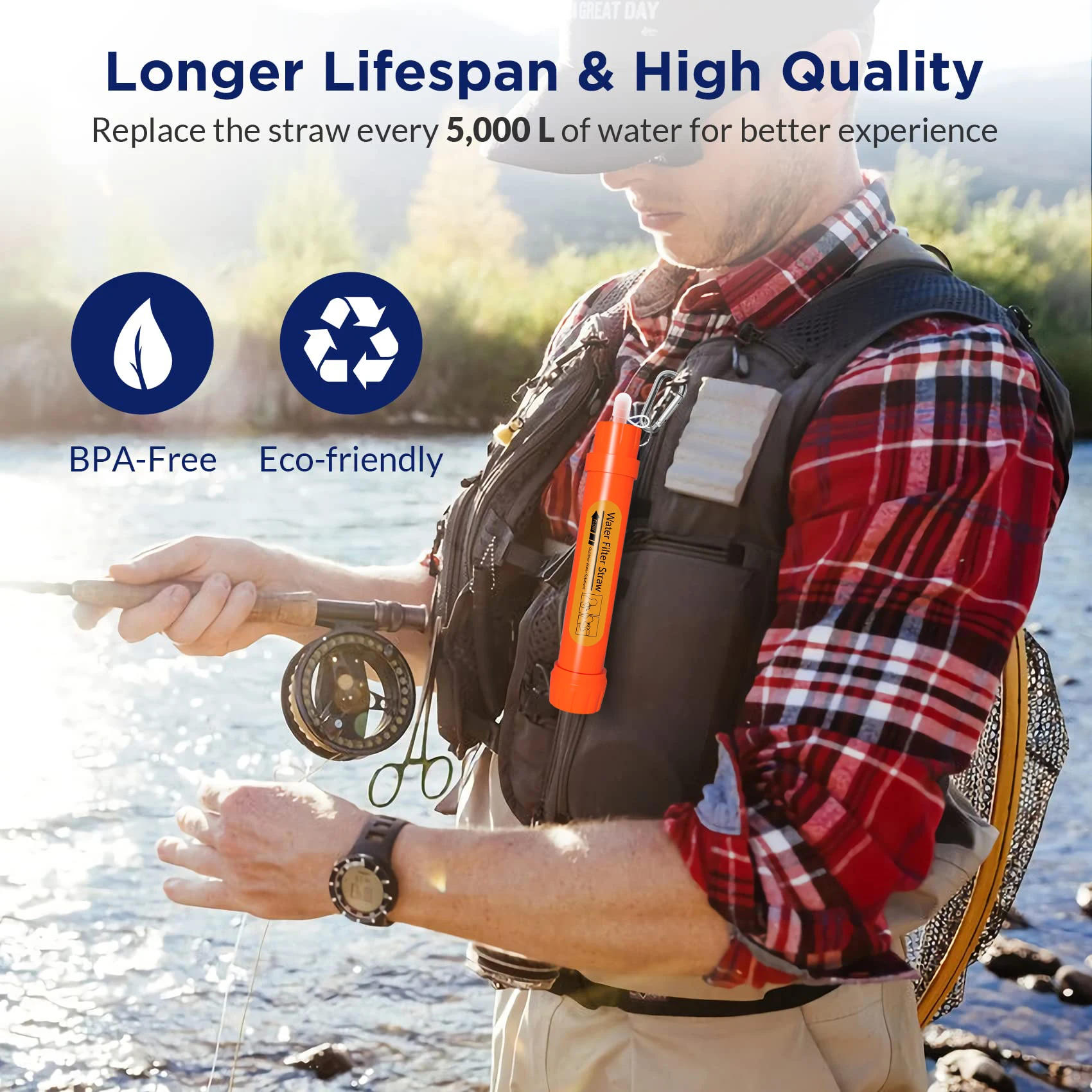 Luojuny Filtre à Eau Pour Sac à Dos, Purificateur De Camping