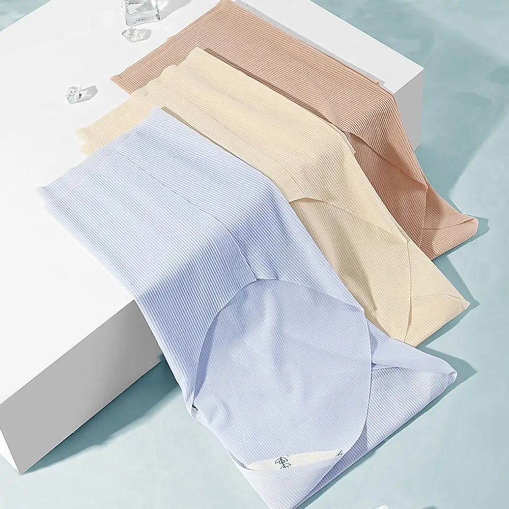 

Portable Women Quick Drying Sport Breathable Hip Lift Briefs Seamless Ice Silk Thong Solid Color Middle Waist Underwear