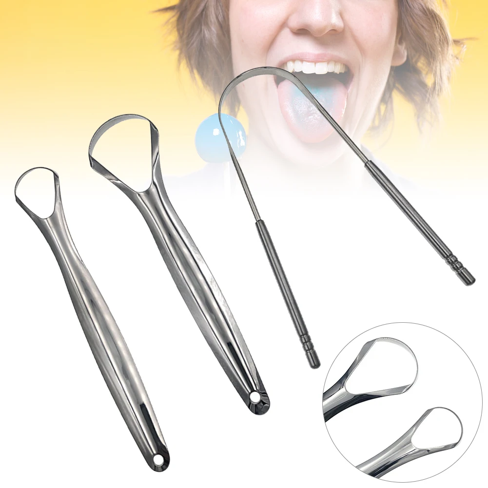 

Tongue Scrapers Set of 3 Stainless Steel Tongue Cleaner to Reduce Bad Breath