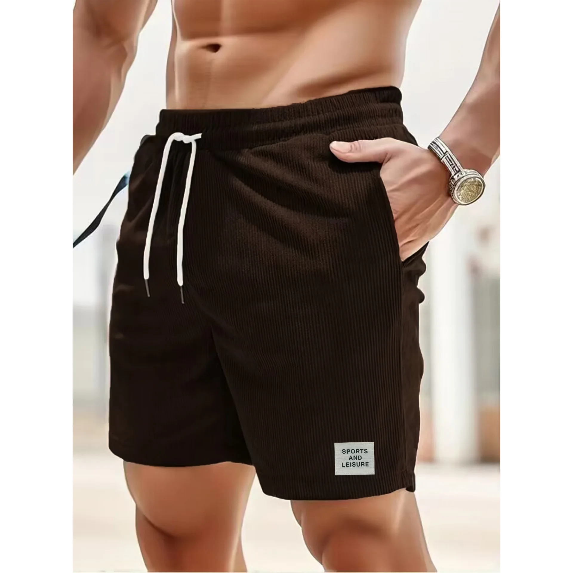 Corduroy Sporty Running Shorts for Men