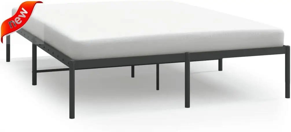 Metal Bed Frame Without Mattress Black Headboard Bed Supportive Mattress Base ﻿ Bedstead for Bedroom 59.1"x78.7"