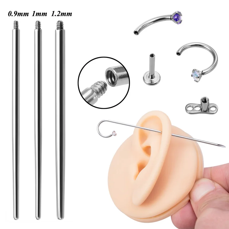1pc Surgical Steel Insertion Pin Taper Threaded Ear Labret Lip Nose Nipple  Dermal Pull Pin Tools Fashion Body Piercing Jewelry - AliExpress