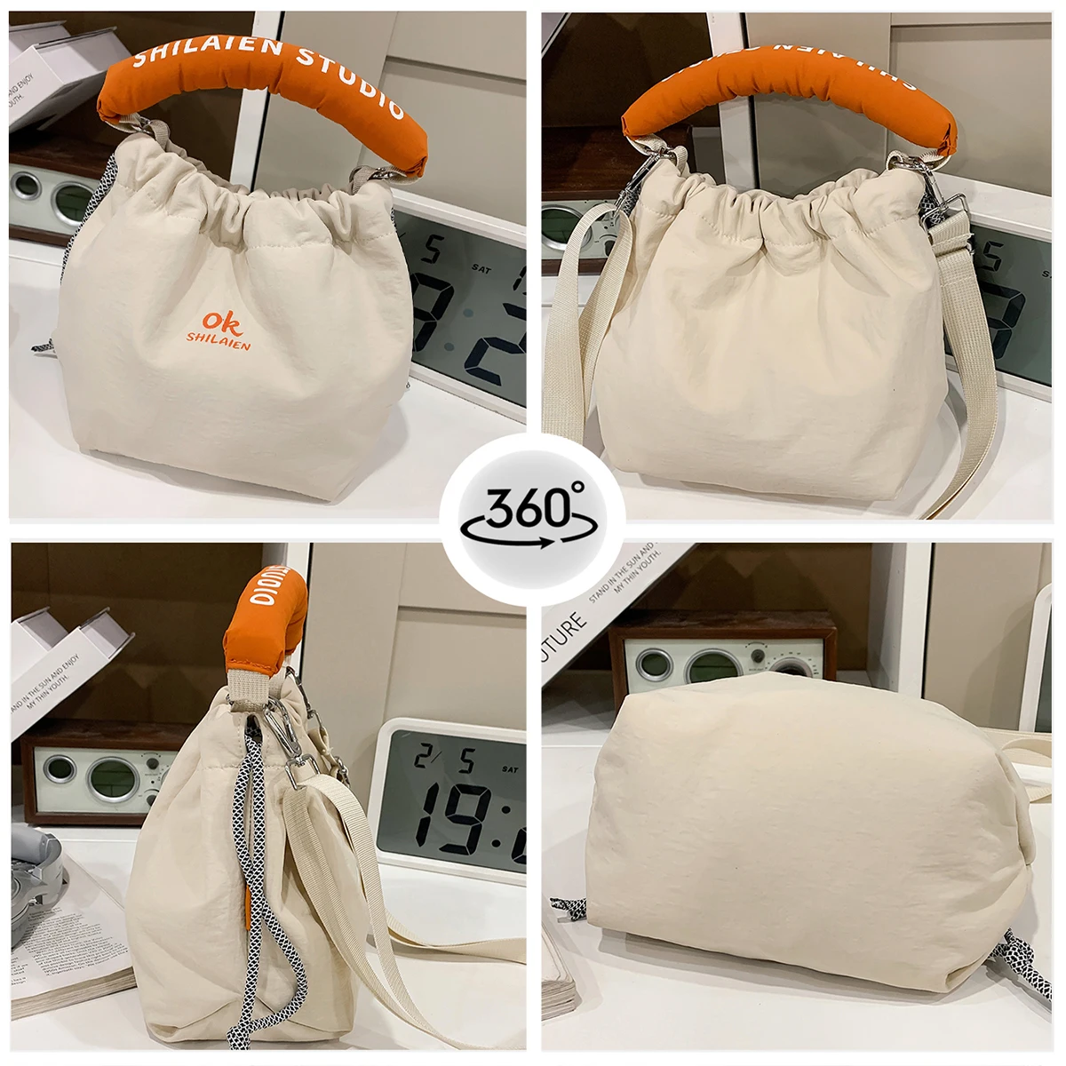 Outdoor Sports Small Crossbody Bag Drawstring Pouch Mobile Phone Small Bag Unisex Lightweight Commuting Crossbody Bag Versatile Shoulder Bag for Shopping and Outings