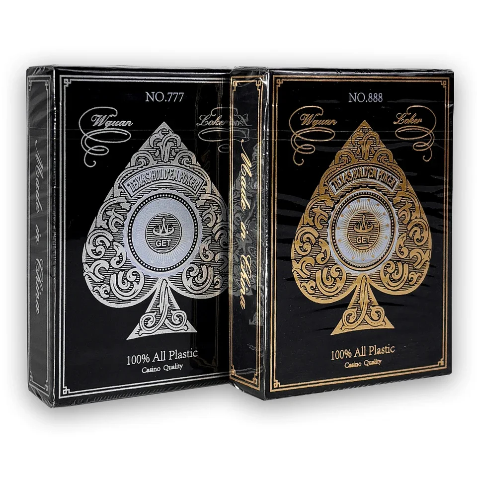 Premium Waterproof PVC Playing Cards with Gold and Silver Edged Design for Entertaining Party Games