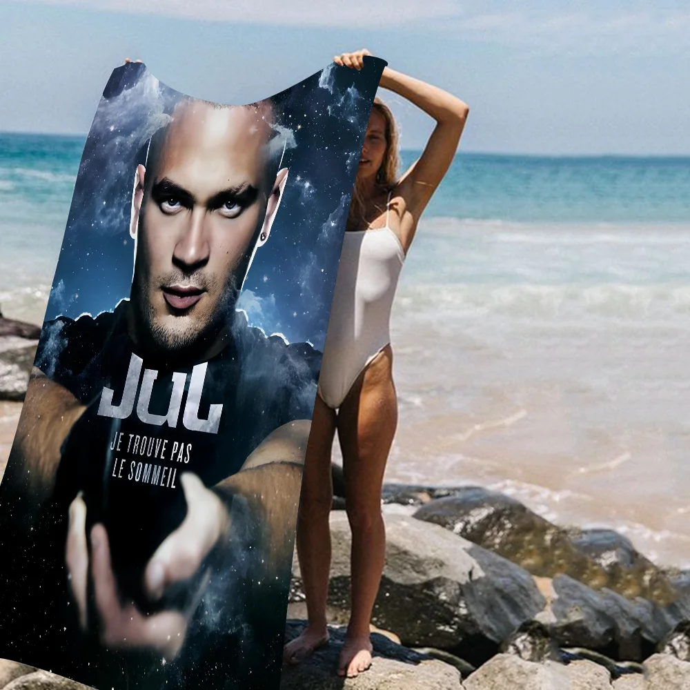 Rapper JuL Music Album Cover L-LOL Printed Beach Towel Mountain Climbing Yoga Beach Swimming Running Absorbent Soft Towel