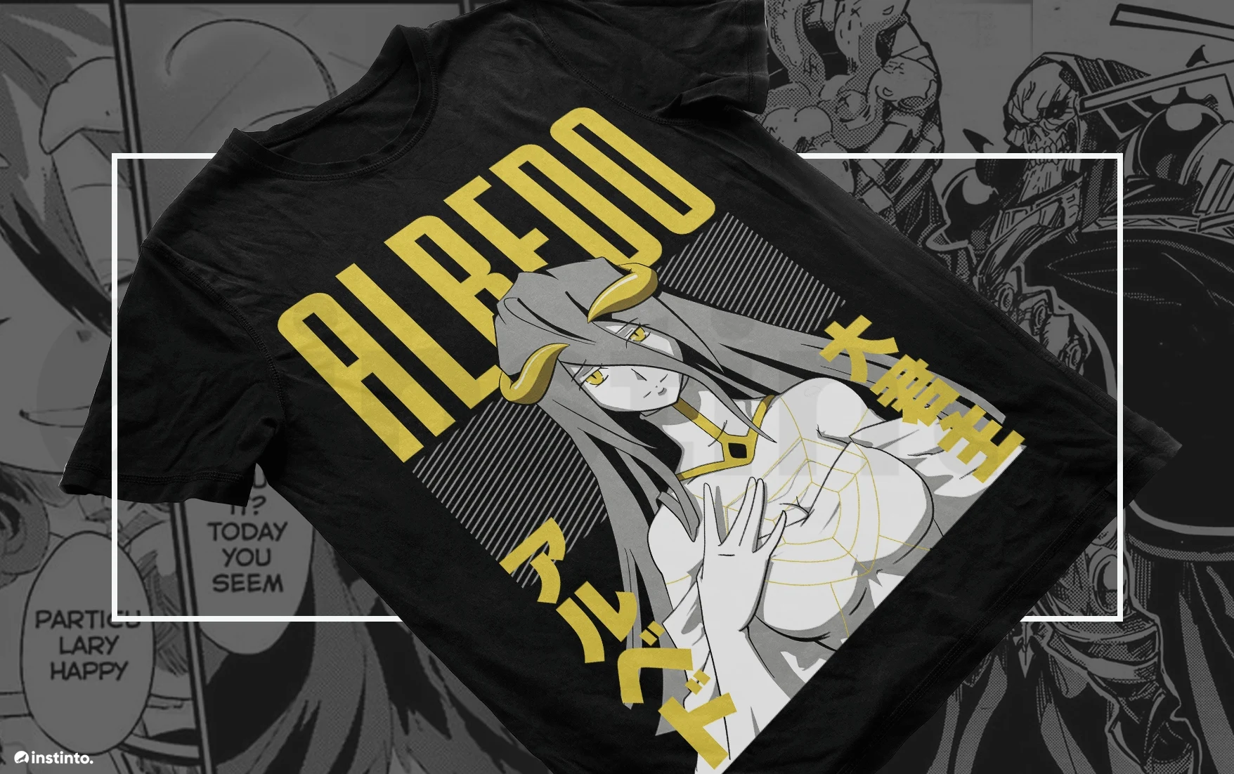 Overlord Anime Graphic Unisex T-shirt Featuring Ainz Ooal Gown & Albedo