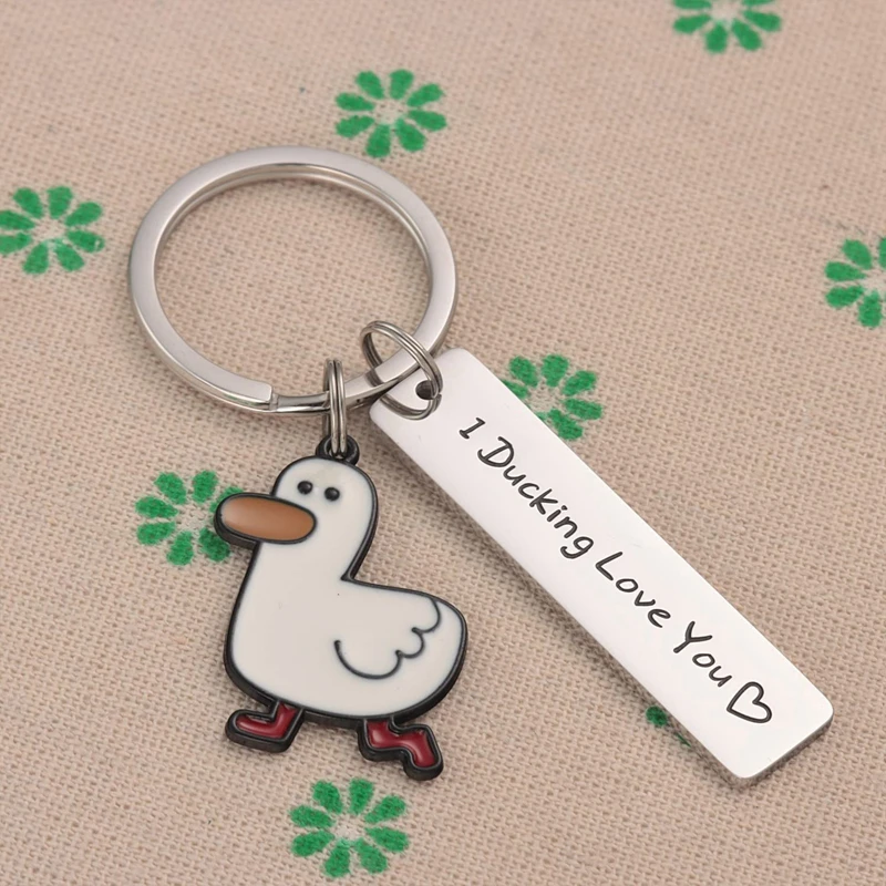 

1PC New Style Charm Duck Gifts Keychain Pendant Duck Lovers Gift Key Chain Keyrings Don't Duck With Me
