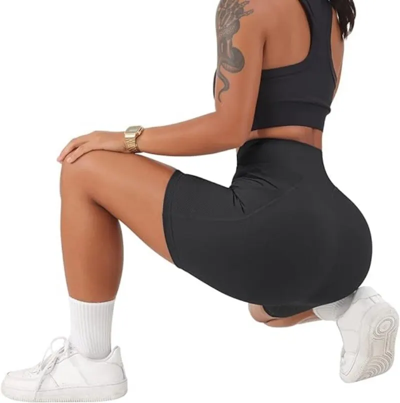Sports Shorts Sports Short Women Cross Workout Yoga Shorts with Pockets 5" High Waist Booty Biker Short