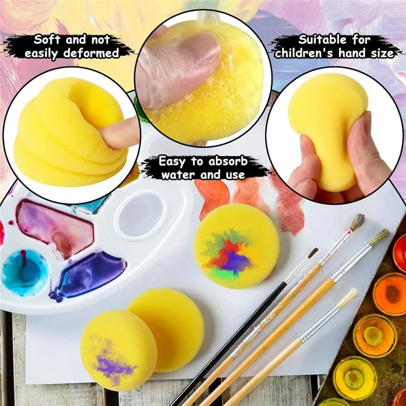 A60Z48 Pcs 합성 아티스트 스펀지 수채화 스펀지 그림, 도자기, 도예용 스펀지
