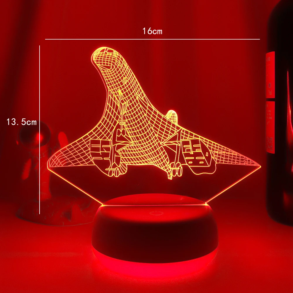 Lámpara de mesa de luz LED colorida de visión 3D con forma de