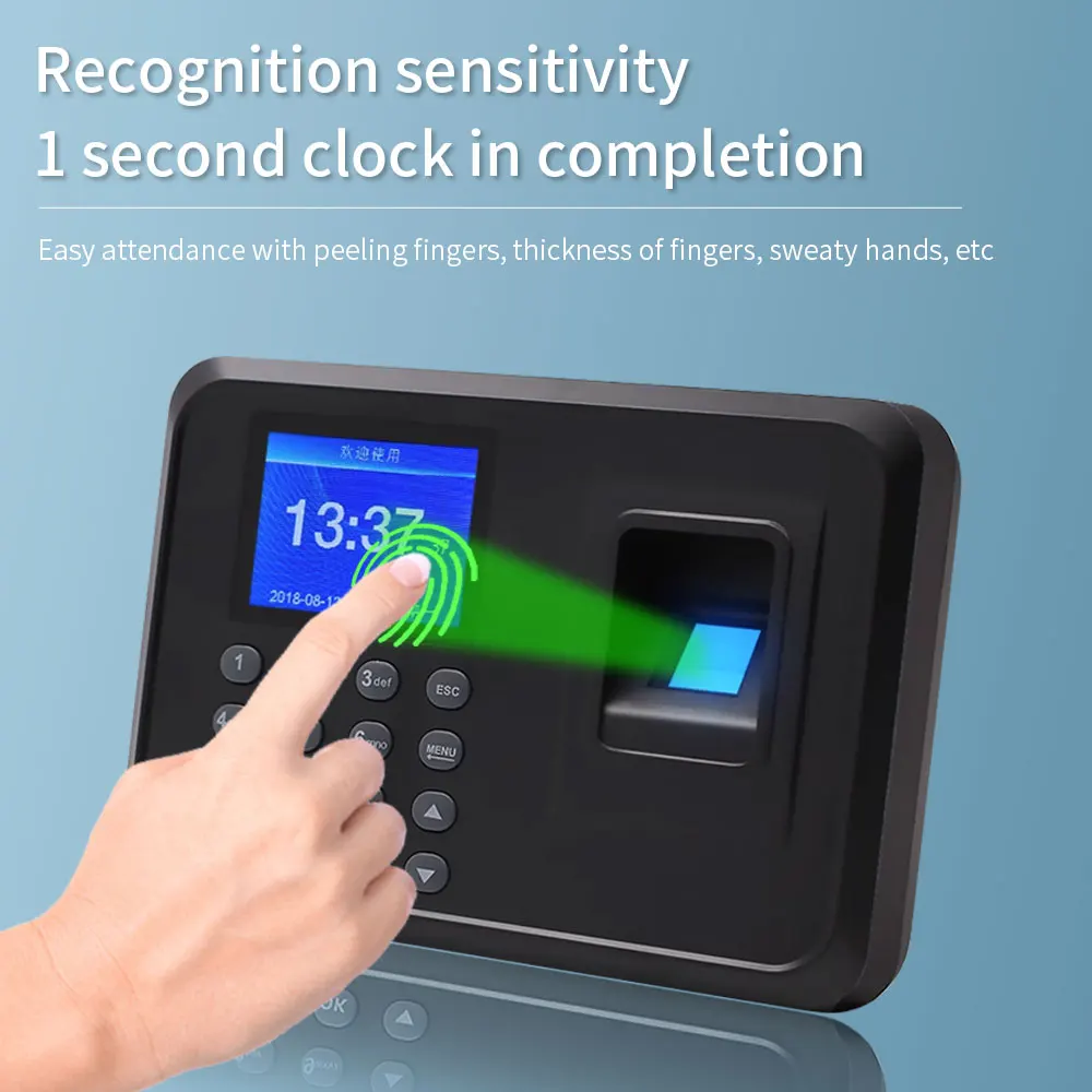 2.4 Inch A5 Biometric Time Attendance System USB Recorder Fingerprint Reader Employee Control Machine