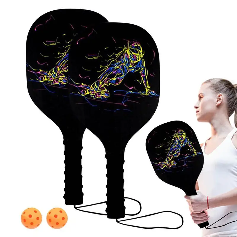 

Деревянный комплект для спорта на открытом воздухе, 2 лопатки, 2 мяча, 1 Сетчатая Сумка