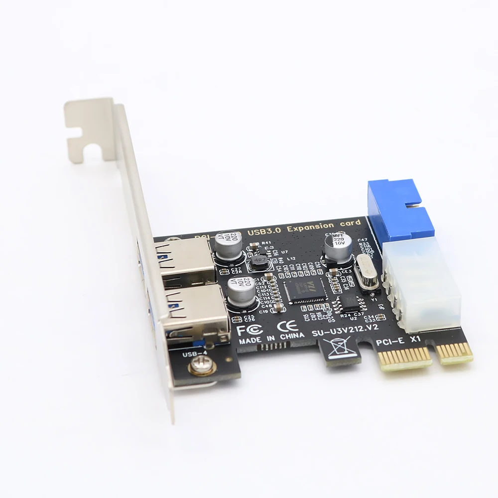 SSD Adapter Card PCIE Adapter Card PCIE Expansion Card PCIE USB Adapter Card 2 Ports PCI Express USB 3.0 Front Panel with Control Card Adapter 4-Pin & 20 Pin