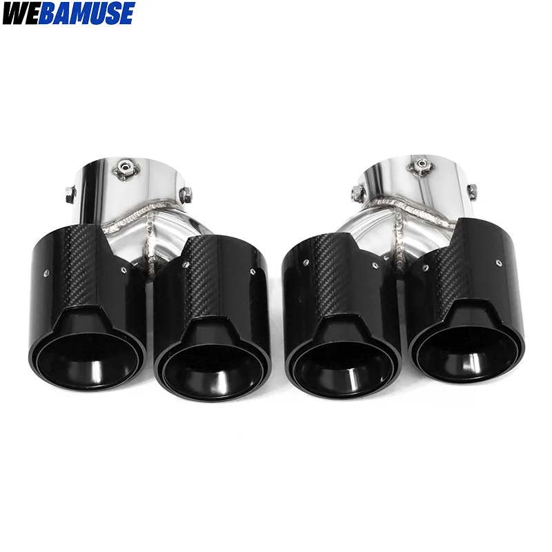 Exhaust Muffler Tip Quad Carbon Fiber Exhaust Tip For BMW G20 G21 M340i M240i G42 M440i M Performance Exhaust Muffler Tip Tailpipe System