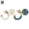 Modabebe Silicone Pacifier Chain BPA Free Baby Pacifier Anti-Drop Chain Wood Bead Pacifier Clips Dummy Chain 1