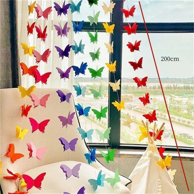 Birthday Streamers Party Decorations Butterfly Shaped Paper String