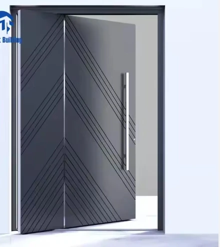 DS American modern style front security door long handle pivot door high standard security entrance door 3