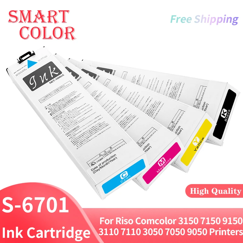 

4Color S-6701-4G/E S-6300-3G/E Compatible Ink Cartridge For Riso Comcolor 3150 7150 9150 3110 7110 3050 7050 9050 Printers