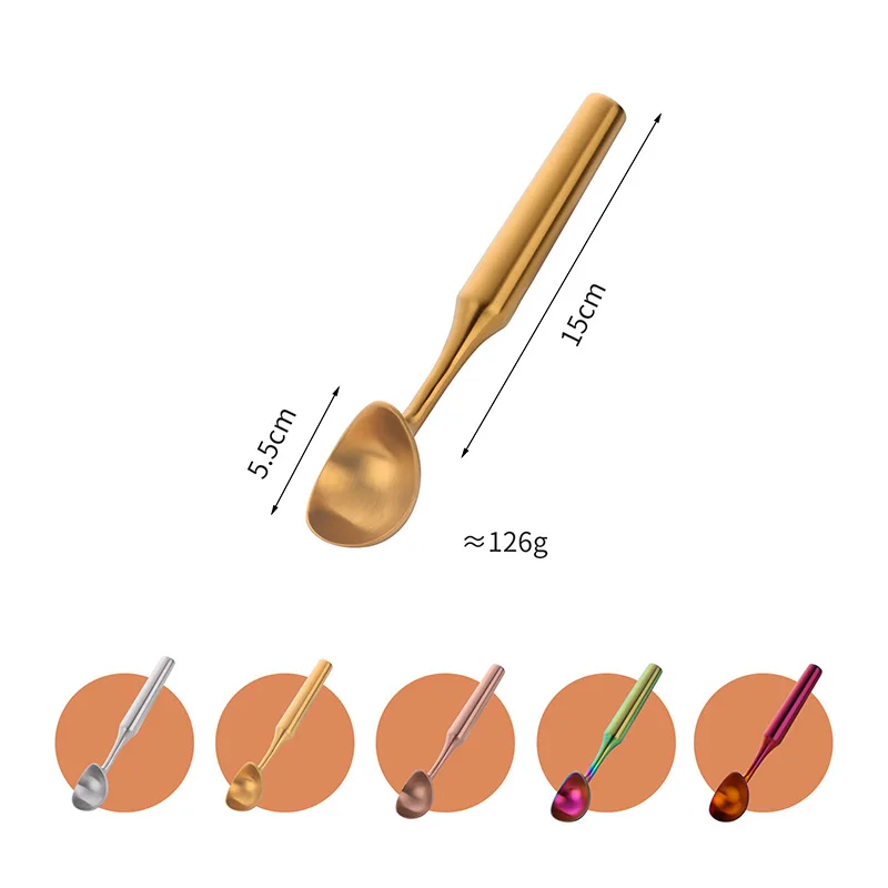 Ice Cream Scoops Stainless Steel Ice Cream Digger Non-Stick Fruit Ball Maker Household Watermelon Spoon Tool 1PC