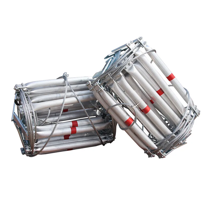 10m Steel Wire Rope Ladder Fire Escape Rope Ladder Household Fire Prevention High-Altitude Rescue Engineering Climbing