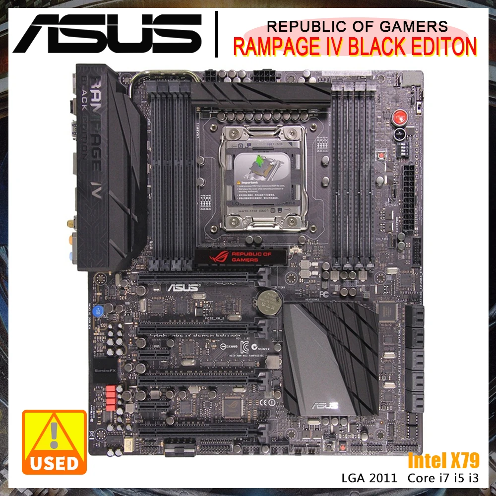 Scheda Madre Asus Rampage Iv Black Edition Chipset Intel X79 Presa Lga 2011 Supporta Processore Intel 22Nm Ddr3 64Gb Pci-E 3.0