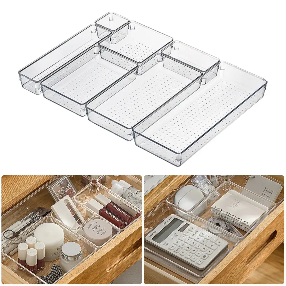 Transparent Drawer Box Cosmetic Cabinet Anti-Scratch Drawer Organizer Office Desk Storage Box Shelf Divider Storage self adhesive storage box desktop storage cabinet drawer organizers desktop storage box storage box storage divider