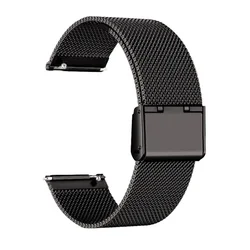 Sleek Metal Milanese Stainless Steel Watchband Replacement Strap for Redmi Watch 3 Lite (Black)