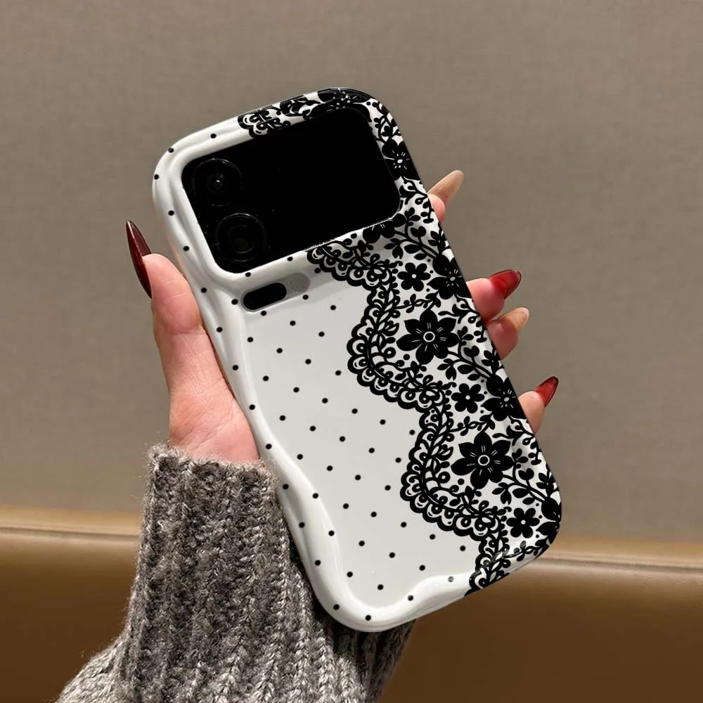 Luxurious Polka Dot Lace Print Phone Case - Soft Wave Oil Cover