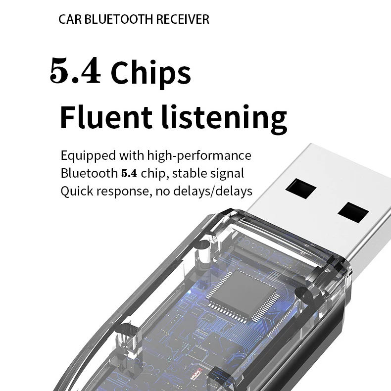 Bluetooth 5.4 Aux Adapter Wireless Car Bluetooth Receiver USB to 3.5mm Jack Audio Music Adapter Mic Handsfree For Car Speaker