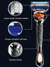 5-layer Razor Blades, 16/8/4pcs Replacement Blades,  Vintage Wet Shaving Safety Razor, Skin Protection Classic Razor