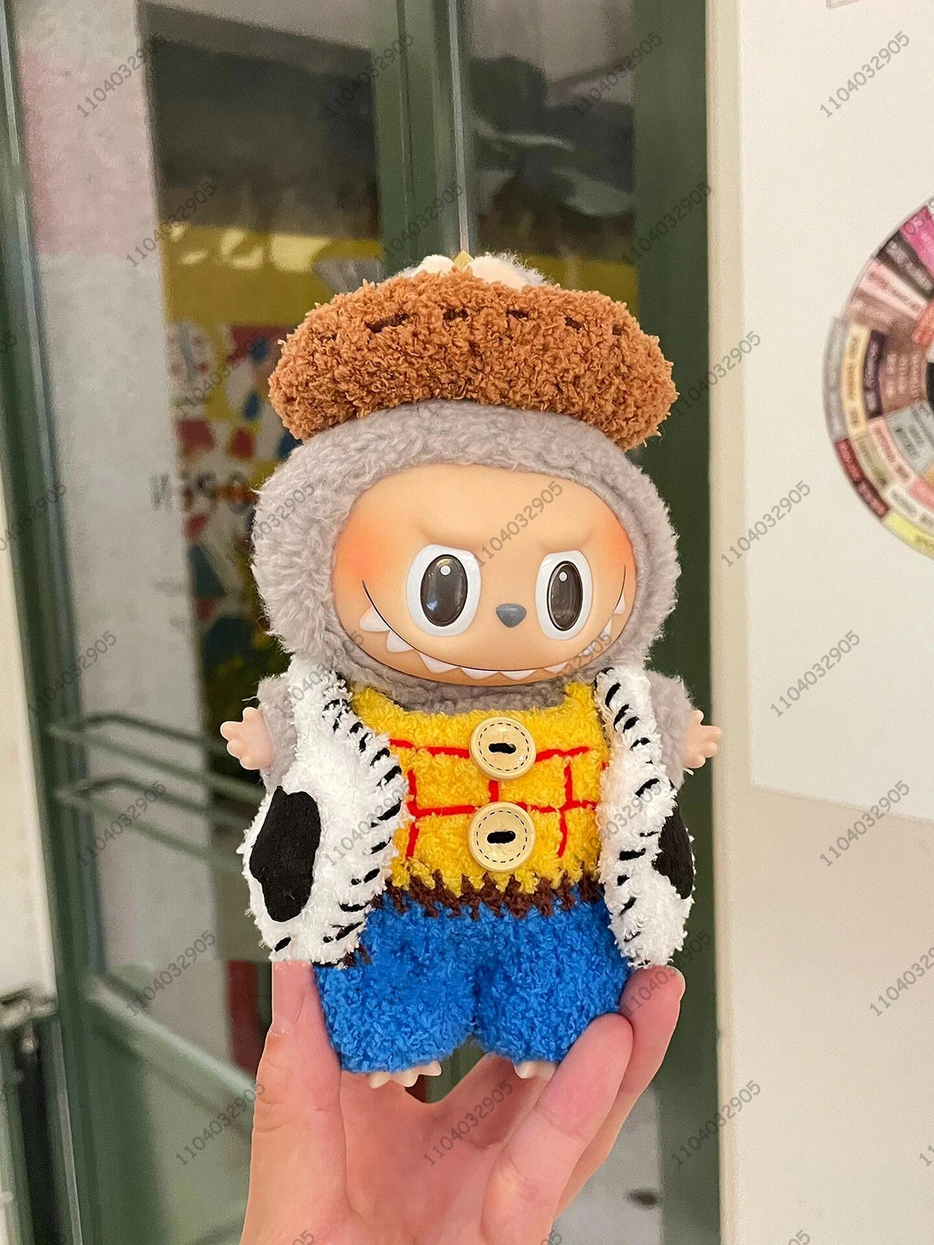 Labubu The Monsters Toy Story Woody Costume Buzz Lightyear Doll Clothes 1：1 Original Replica Vinyl Doll Action Figure Bag Charm