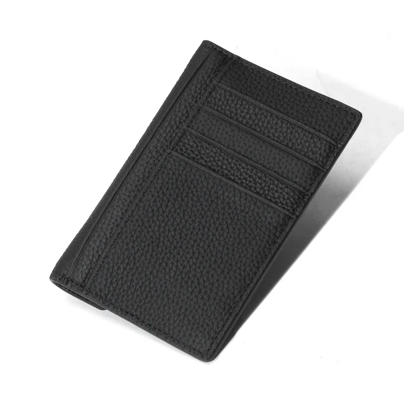 Leather Slim Wallet Minimalist Front Pocket Wallets RFID Blocking Credit Card Holder Holds up to 6 Cards for Men Women