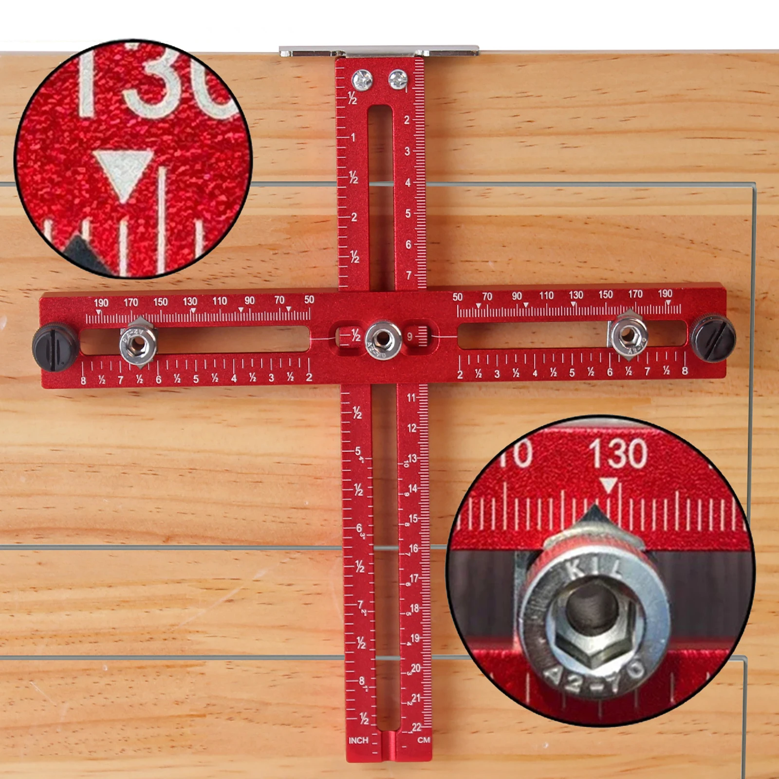 Metric/Inch Handle Template Jig Drill Guide Cabinet Handle Knob Locator PunchTool Drawer Installation Positioning Ruler