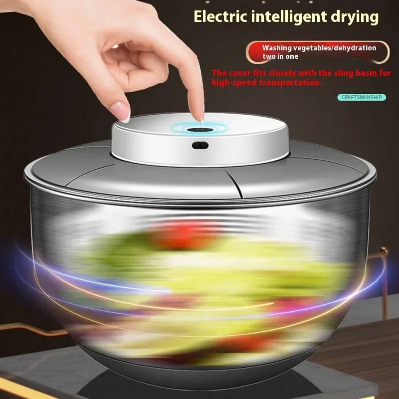 Vegetable Dehydrator Electric Cleanse Dryer Strainer Fruit and Dry Wet Separation Kitchen Gadgets Products Descascador Eletrico