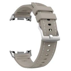Premium Silicone - Leather Hybrid Sports Strap - Galaxy Watch 8 (Taupe)