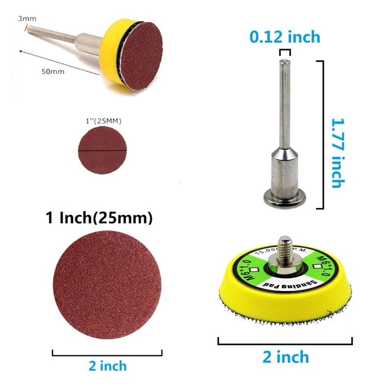 1/2/3inch DIY Sanding Discs Pad Polishing Pad Kit Rust Paint Removal Pad Abrasive Polishing Pad Angle Grinder Accessories