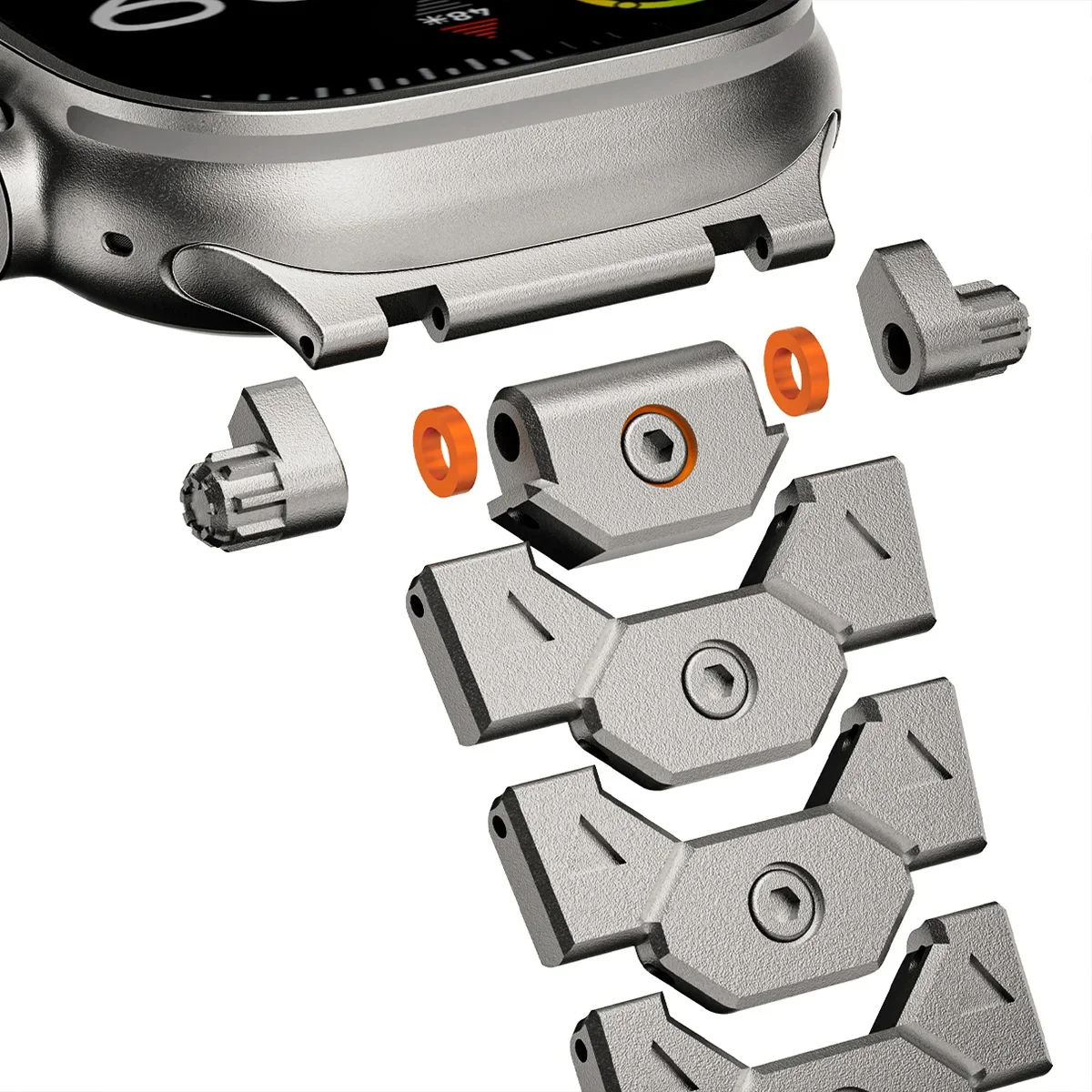 Luxurious Titanium Color Stainless Steel Watch Bracelet