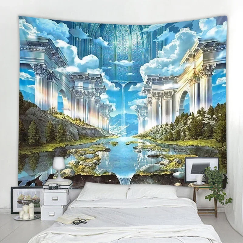3D Fantasy Castle Background Decoration Tapestry
