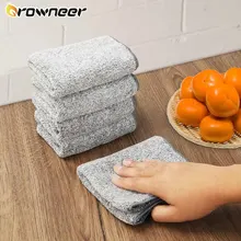 1/2/3/6 pces bambu carvão pano de prato de microfibra toalha de cozinha engrossado absorvente antiaderente óleo trapos de limpeza do agregado familiar ferramentas