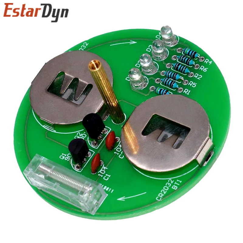 Diy Electronic Kit LED Gyro DIY Welding Kit Rotating Lantern Inline Components Diy Electronic Sodering Project(without Battery)